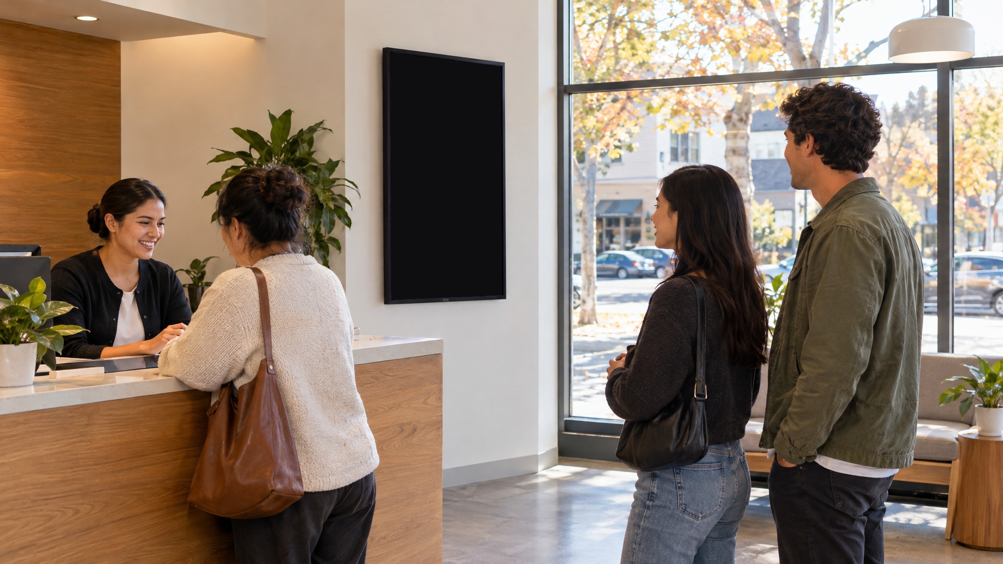 Money services: a screen running an ad