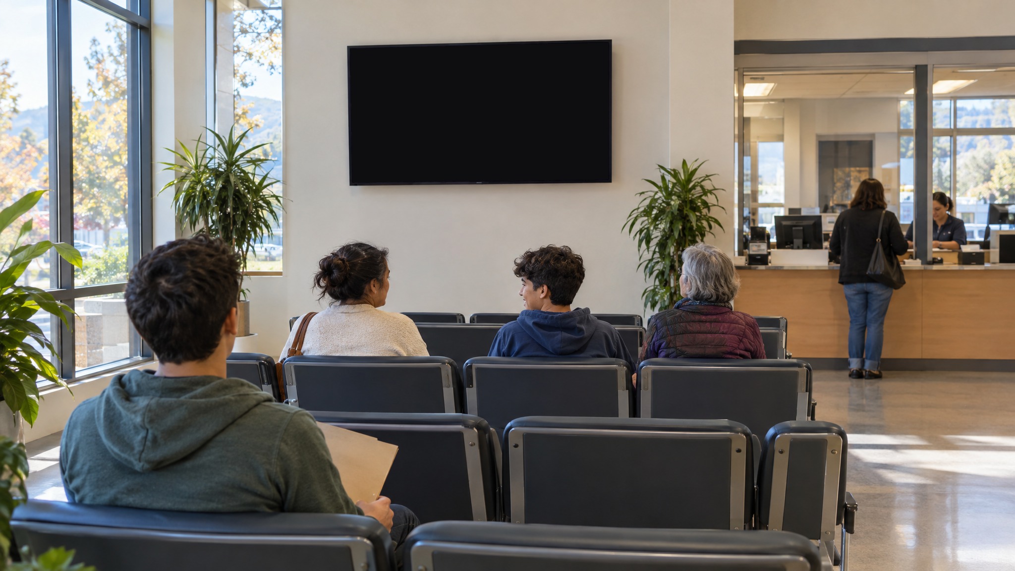 DMVs: a screen running an ad